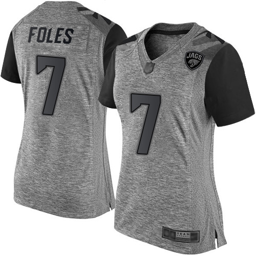 Nike Jacksonville Jaguars #7 Nick Foles Gray Women Stitched NFL Limited Gridiron Gray Jersey